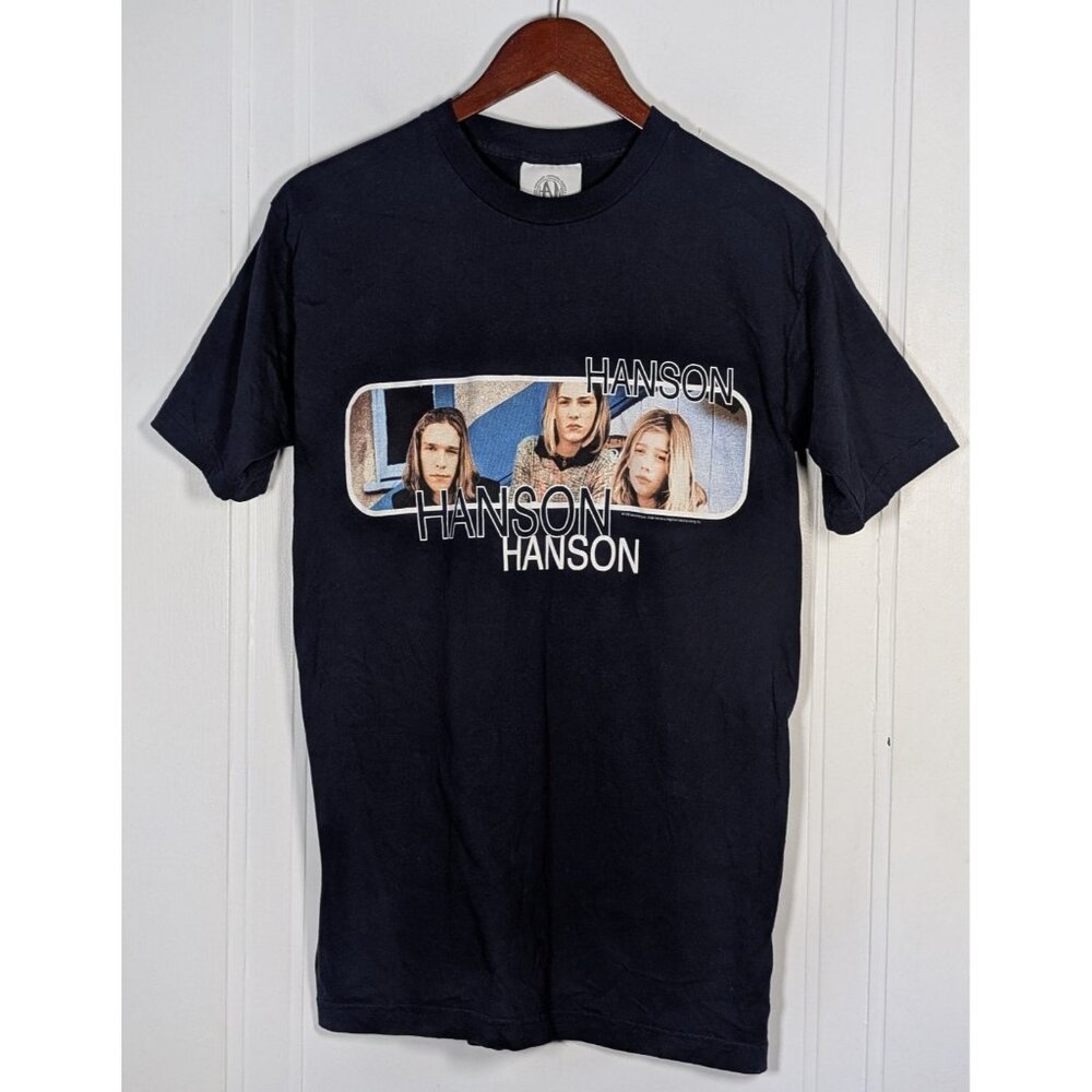 Hanson Vintage 1998 Navy Blue VTG 90s T-Shirt Tee Size Medium Unisex Mmmbop
